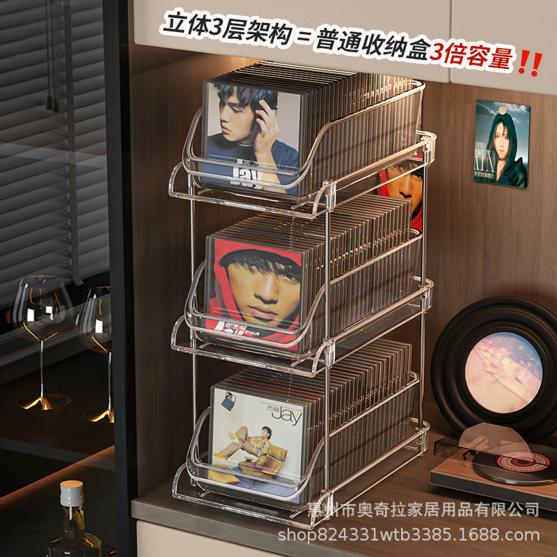 Cdディスクラック収納保存ディスクディスクテープビニールレコード多層デスクトップ引き出し実体アルバム収納ケース|undefined