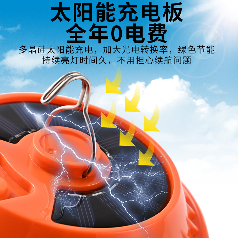 LED Solar Charging Bulb Outdoor Convenient Night Market Stall Light Household Emergency Super Bright Energy-Saving Lighting Wholesale