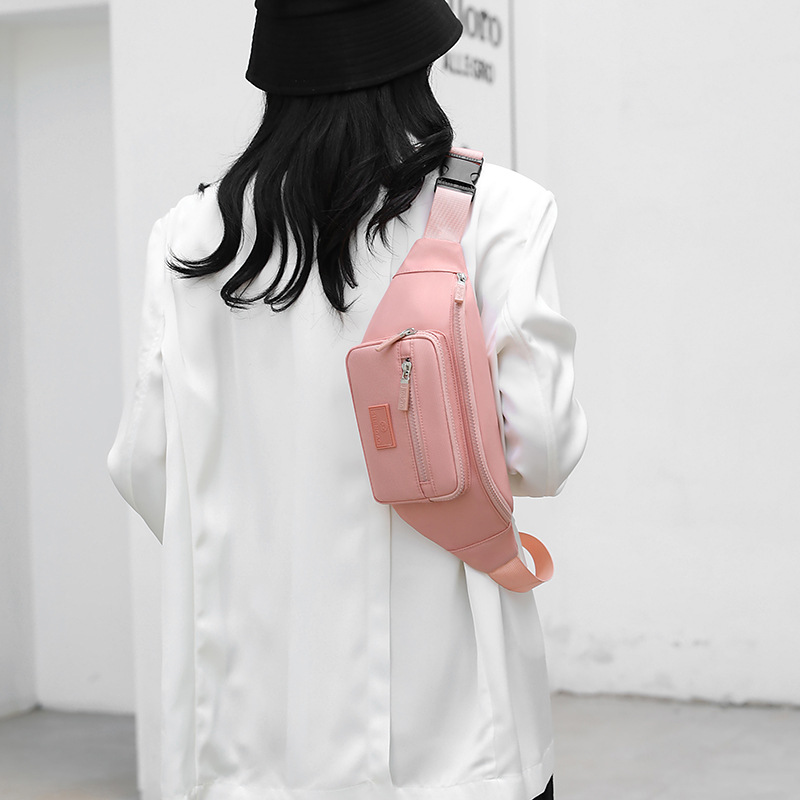 Casual bolso de cintura de mujer nuevo bolso de tela de nylon bolso de cambio de caja bolsa de pecho de bicicleta ligera