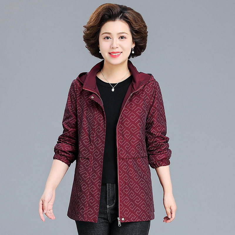 中年妈妈春秋时尚洋气夹克外套女款大码中老年2025年新款秋装上衣|undefined