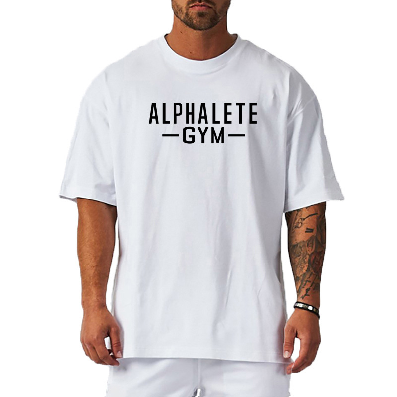 Heavy Weight 220g Muscular Men's Round Neck Sports Fitness Running Training Clothes Breathable Sports Short-Sleeved T-Shirt Export Heavy Weight 220g Muscular Men's Round Neck Sports Fitness Running Training Clothes Breathable Sports Short-Sleeved T-Shirt Export