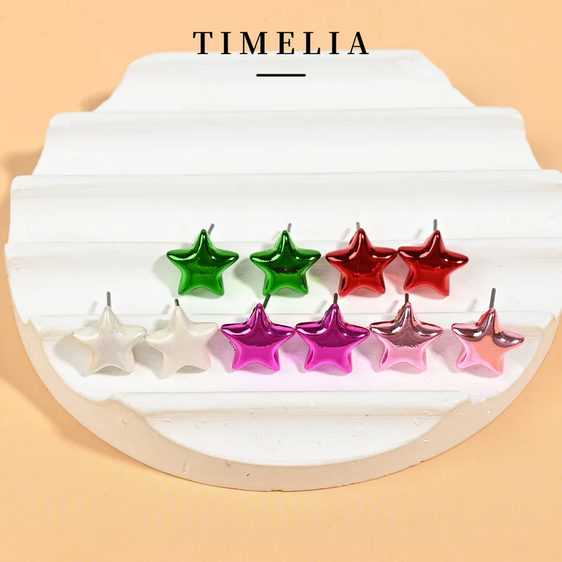 Fresh cute multicoloured brand earrings, style