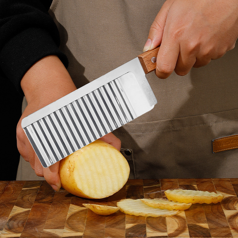 Potato Shredded Potato Slices Cucumber French Wave Knife Corrugated Wolf Tooth Knife Home Kitchen Gadgets