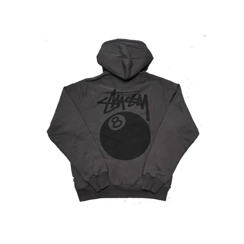 Cross-Border Basic Washed Black 8 Zipper Cardigan Fleece-Lined Hooded Autumn and Winter Loose Sweatshirt Men's and Women's Jacket Stu West