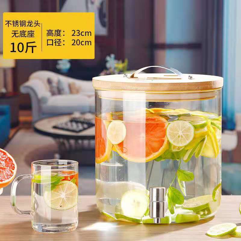 Hervidor frío de gran capacidad, hervidor de agua frío con grifo, hervidor de limón, jugo, bebida de cola, contenedor de barril, botella de vidrio de vino empapado