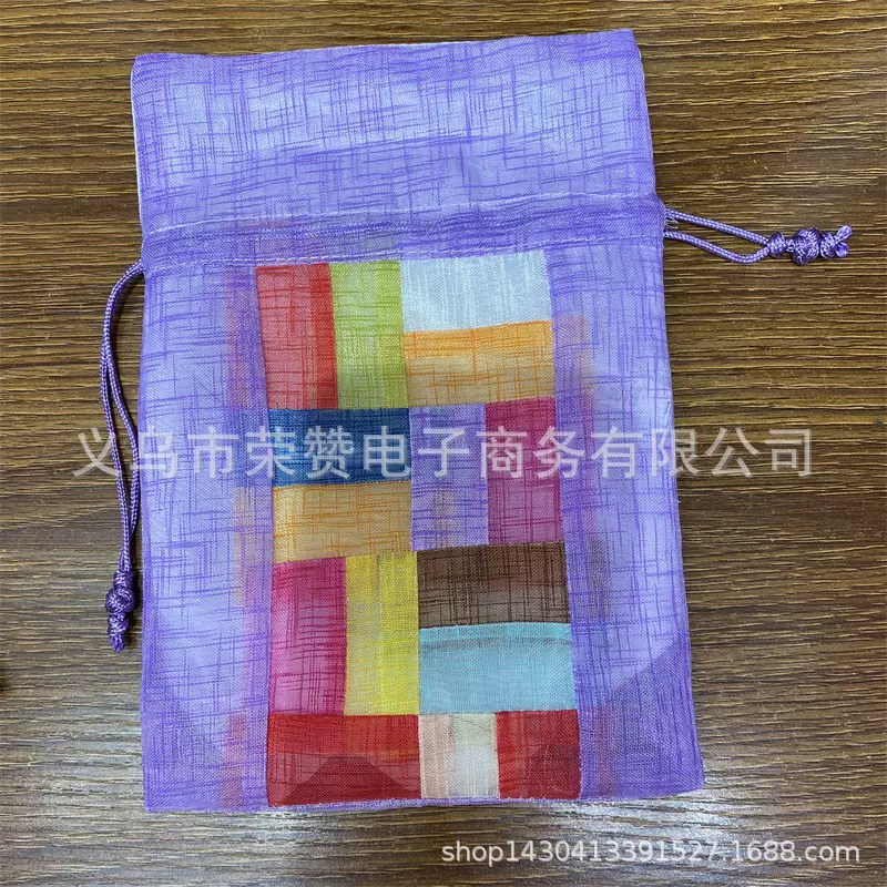 新款韩版礼品袋韩式彩虹拼布福袋端午节香包香囊束口抽包民俗礼品