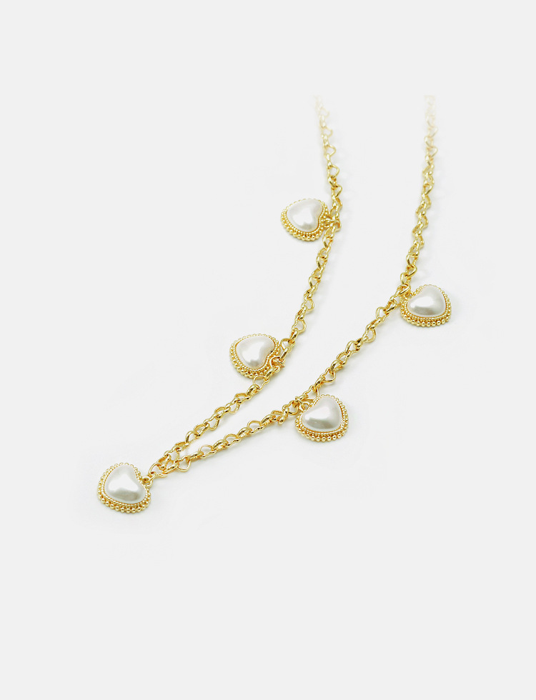 Fashion Heart-shaped Pearl Copper Necklace display picture 2