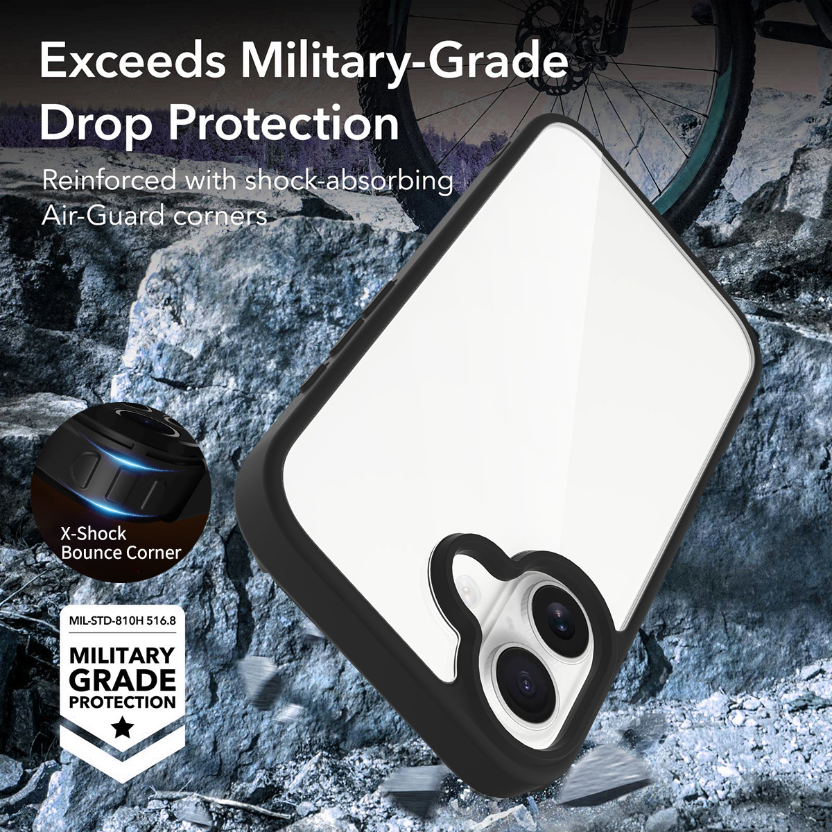 Aplicable a iPhone16 esmerilado transparente plata escudo teléfono celular de manzana 16E nuevo Apple Candy color tabletas 2.0 espesor