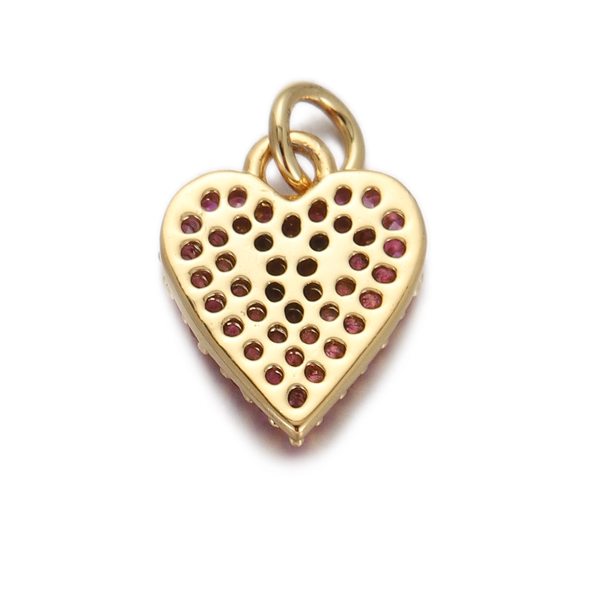 2g Weight Pendant Jewelry Making Type Gold Plated Plating Material Zircon Inlay Material 1 Piece Quantity Casual, Daily Occasion Copper Material Heart Shape Pattern Women's Gender Simple Style Style 1 Piece Copper Zircon Gold Plated Heart Shape Pendant 19