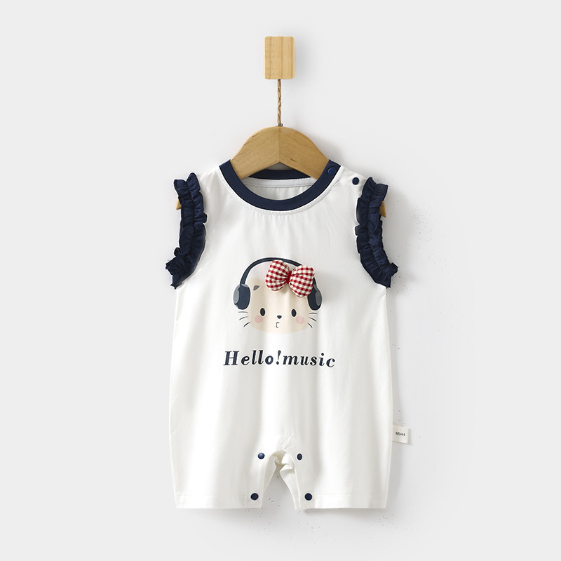 Baby Summer Modal Sleeveless Romper Newborn Seamless Jumpsuit Air-Conditioned Clothing Infant Toddler Crawling Suit