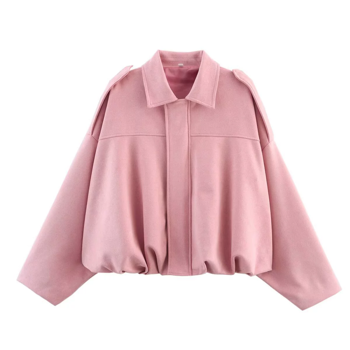 Suede jacket with zipper, European style