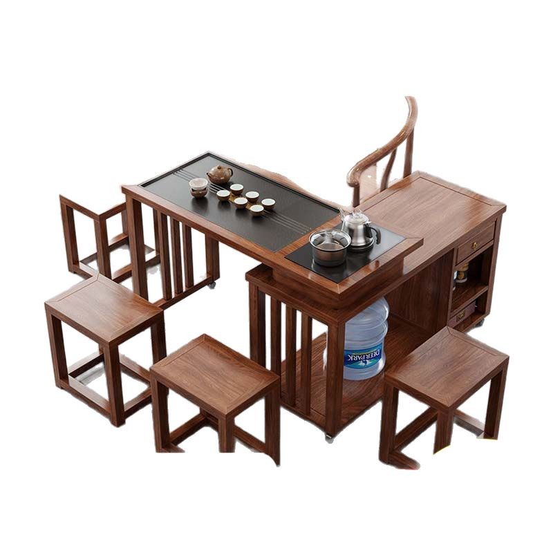 Mesa de té china pequeña mesa de té doméstica balcón sala de estar 360 grados mesa de té giratoria casa móvil mesa de té integrada