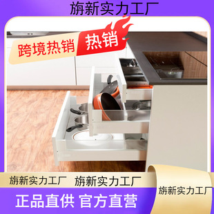 Ll Glass Versatile Star Damping Sliding Cabinet Wardrobe Drawer Slide Silent Rail Buffer Three-Section Track