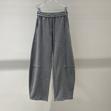 2025冬季新款女装简约宽松抽绳系带休闲卫裤弯刀阔腿裤子 314003