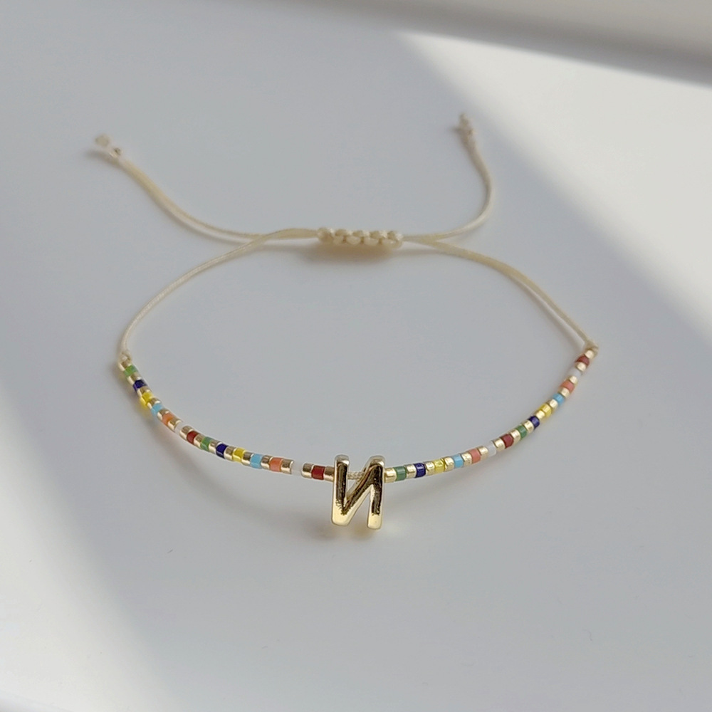 5g Weight Bracelets Classification 1 Piece Quantity Daily Occasion Seed Bead Material Letter Pattern Women'S Gender Knitting Design Fashion Style Fashion Letter Seed Bead Knitting Women's Bracelets 16