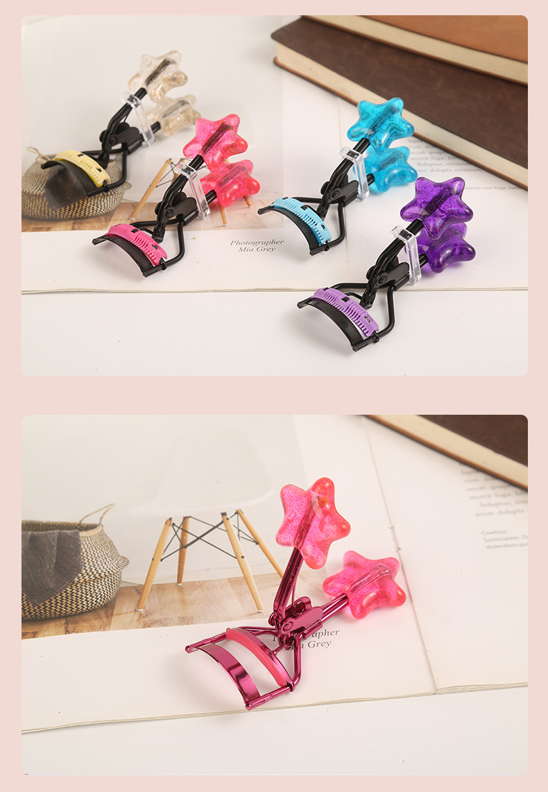 Curly long-lasting lash curler electroplated five-pointed star lash curler beginner all-in-one portable makeup lash curler