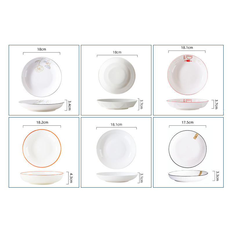 [Platos de 7 pulgadas] [Fábrica de origen] Plato doméstico de platos de cerámica de alto valor