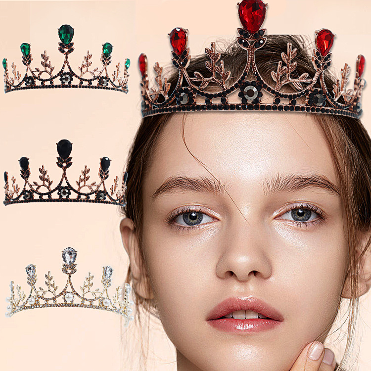 Europa y América corona tocado fiesta de cumpleaños de las mujeres de la moda corona diadema barroco cristal princesa corona joyería al por mayor