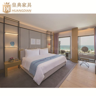 Factory Customized Light and Simple Style Hotel Suite Guest Furniture Stainless Steel Frame Writing Desk Hard Package Background Wall Tf104