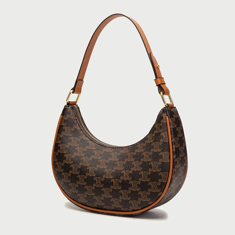 2025 New Vintage Triumph Underarm Bag Crossbody Moon-Shaped Fashion Monogram Shoulder Bag Baguette Summer Retro