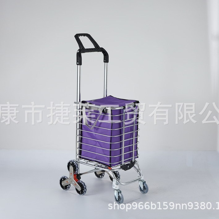 Shopping Cart, Small Trolley, Household Shopping Cart, Stair Climbing, Foldableable Thickened Dual-Purpose Trolley, Hand Trolley, Supermarket Trolley