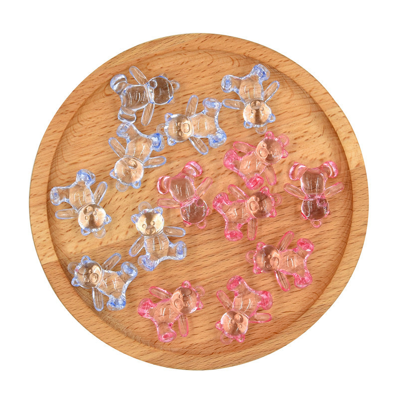 Oso de plástico transparente bebé bautismo bebé ducha Luna Llena regalo niño niña decoración 12