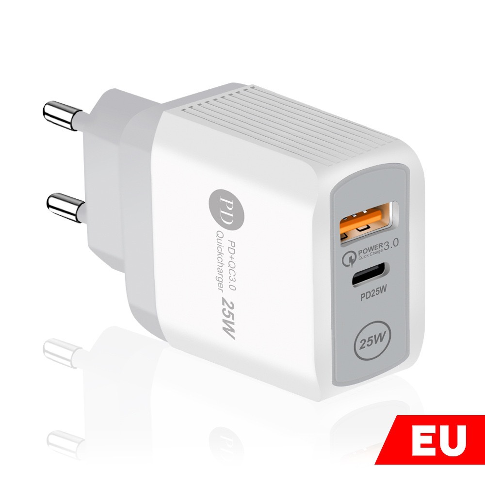 PD25W cargador de carga rápida 5V3A Europa, EE.UU. y EE.UU. cabeza de carga tipo-c QC3.0 adaptador de carga rápida fabricantes
