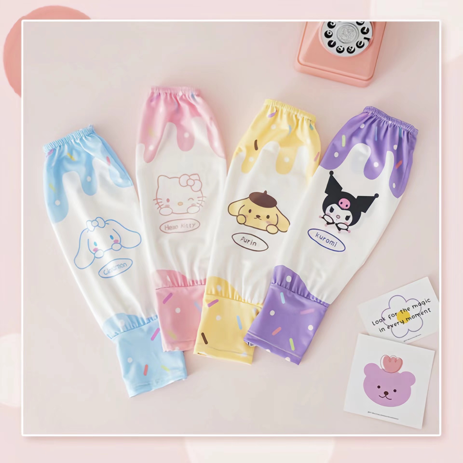 兒童冰袖寬鬆冰絲卡通防曬袖套男童夏季2024新款遮陽寶寶女孩手套