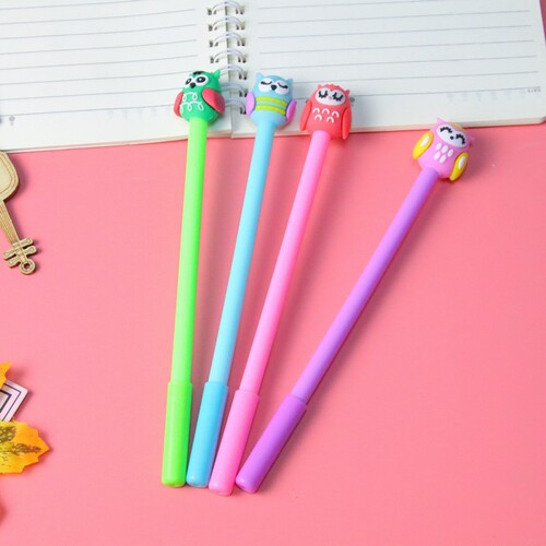 Cute Owl Gel Pen Creative Cartoon Animal Shape Water Pen Office Stationery Black Needle Signature Pen