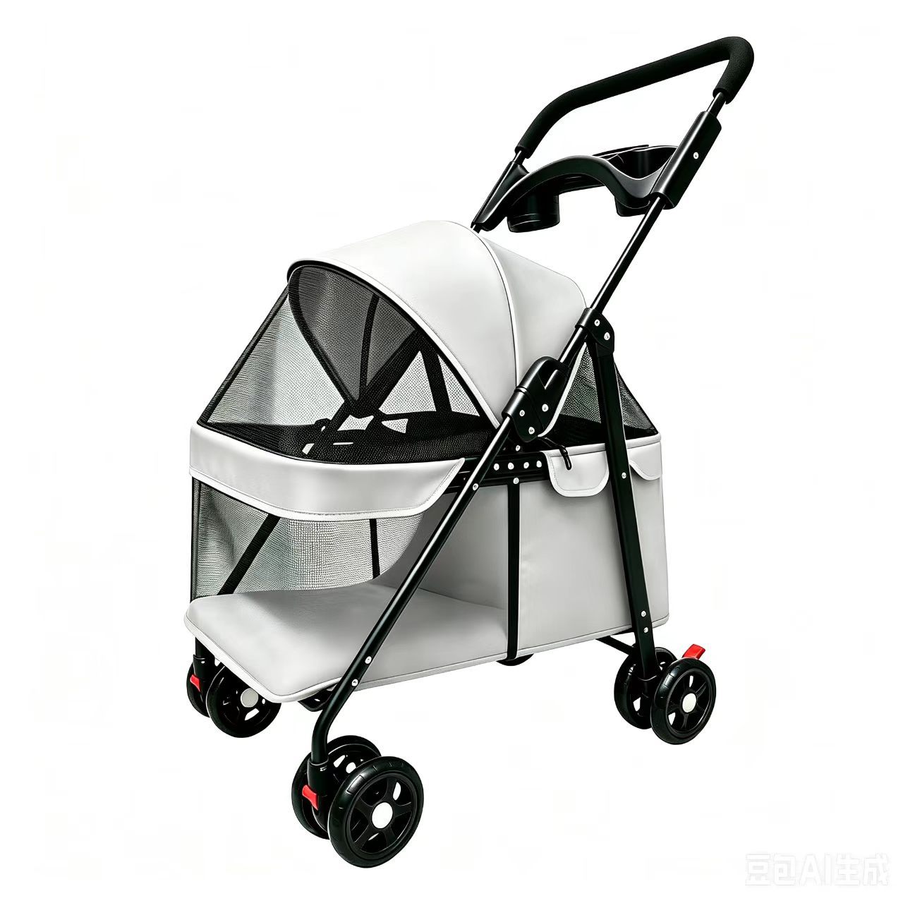 Cochecito Plegable para Mascotas de Metal, Plegable, para Exteriores