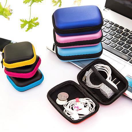 Digital Accessory Storage Bag, Handheld Double-Layer Power Hard Drive Protection Case, Dustproof Data Cable USB Flash Drive Earphone Storage Bag