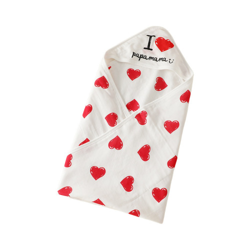 Newborn blanket, pure cotton double layer gauze love blanket, newborn baby blanket, maternity blanket