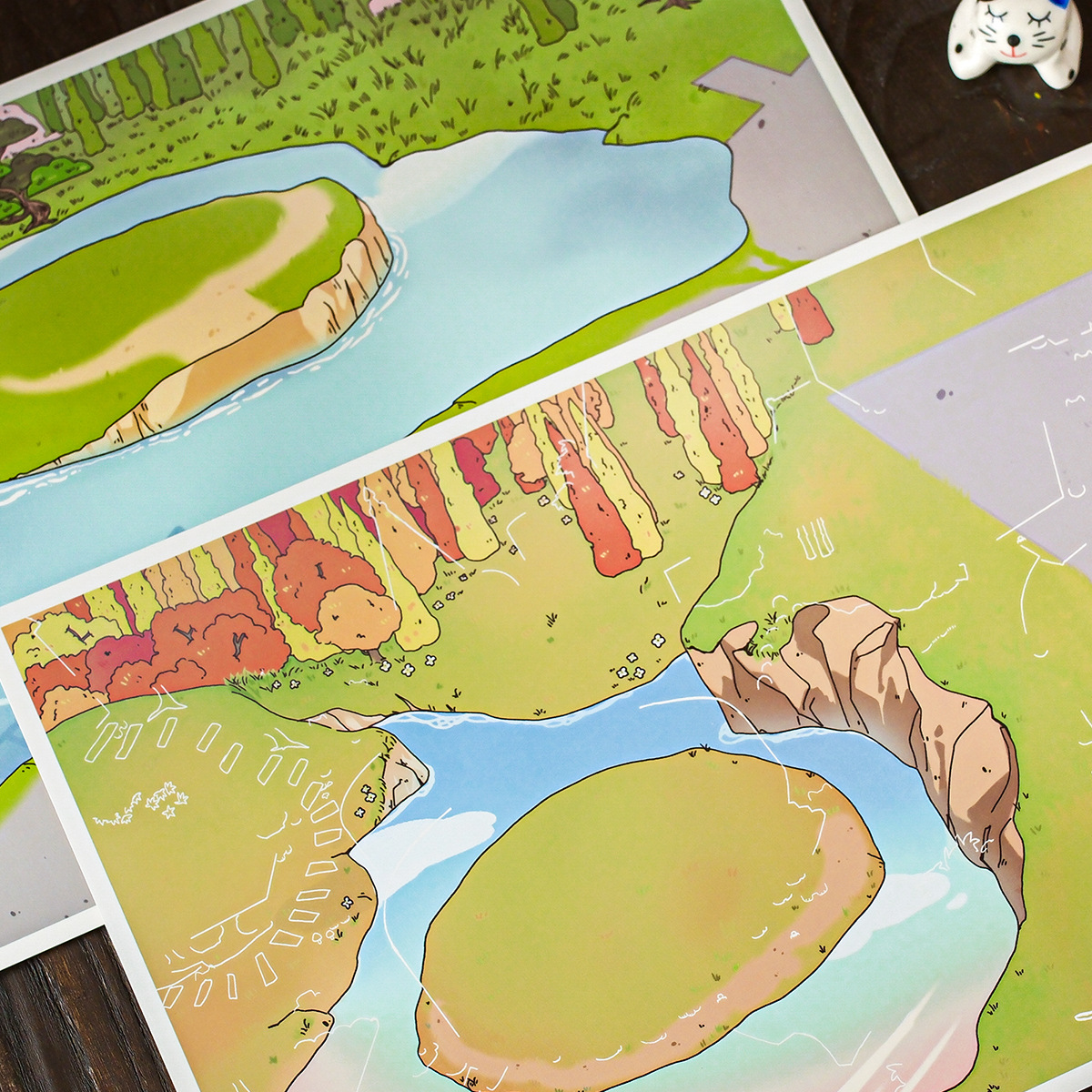 Large Landscape Stickers Set: Starting with Cats · Otherworld Edition Creative Cartoon Miniature Scenes DIY Decoration for Journals