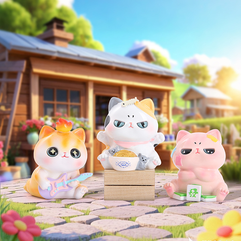 可爱桌面摆件喵喵酱的宅家时光盲盒女生节日礼物创意家居饰品热销|undefined