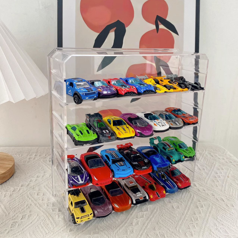 工場卸売り玩具車模型収納箱分格多層透明棚1:64風火輪車位箱|undefined