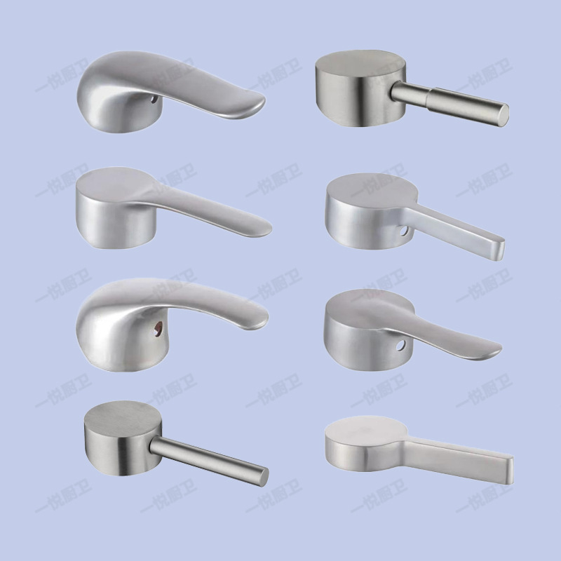 304 cast stainless steel faucet hot and cold handle kitchen basin mixing valve faucet handle switch accessories
