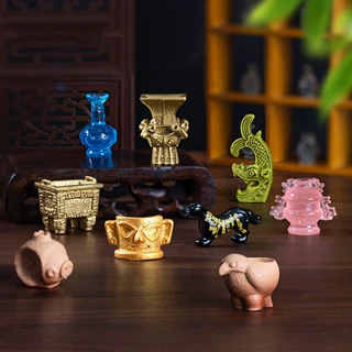 微景观创意人工博物馆文物寺羊方尊DIY装饰迷你宝挖树脂小饰品