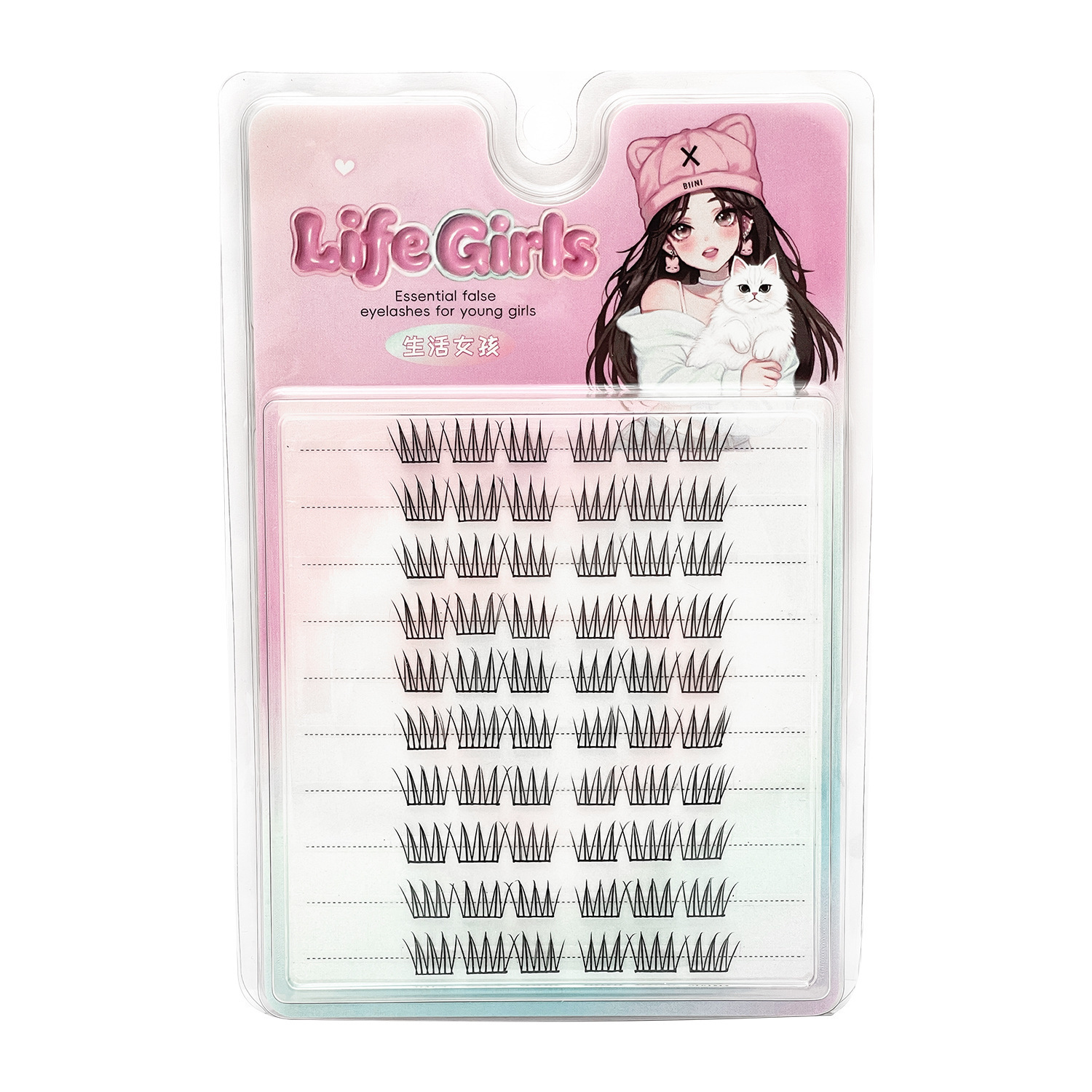 Life Girls, pestañas falsas de gran capacidad, pestañas falsas, pestañas de vuelo inclinadas, cómics naturales salvajes, simulación de pestañas novatas.
