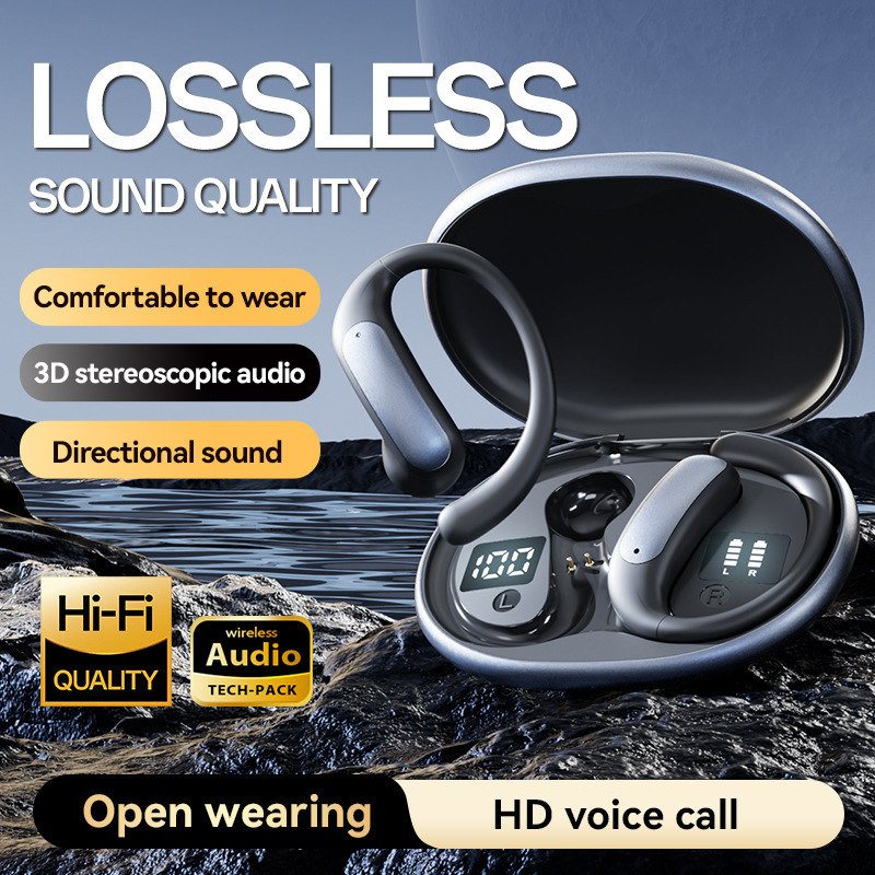 AI インテリジェントクロスボーダー新 M134 イヤーフック OWS ノンインイヤーオープン Bluetooth ヘッドセットデュアルデジタルディスプレイプライベートモデル|undefined