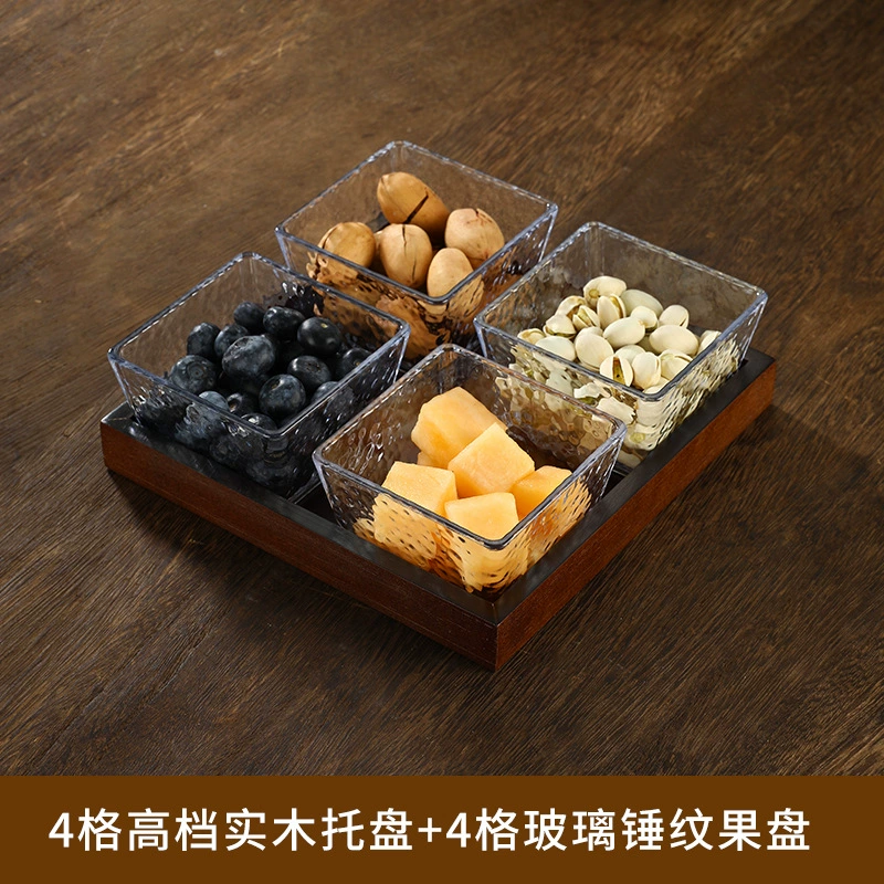 Ларейка-тарелка Snack tray (Nordic INS) акриловые многоотсековые сервировочные блюда, золотая рама и варианты из бамбука