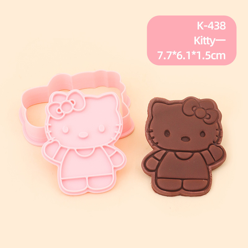 Red de celebridades con el mismo modelo de molde de galleta de mantequilla Sanrio, linda herramienta de horneado de prensa tridimensional de bricolaje para el hogar image 27
