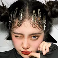 Шпилька High Street Punk Cyber ins Интернет Знаменитости Личность Темная Любовь Крест Шпилька Луна Аксессуары Для Волос Модные Простые