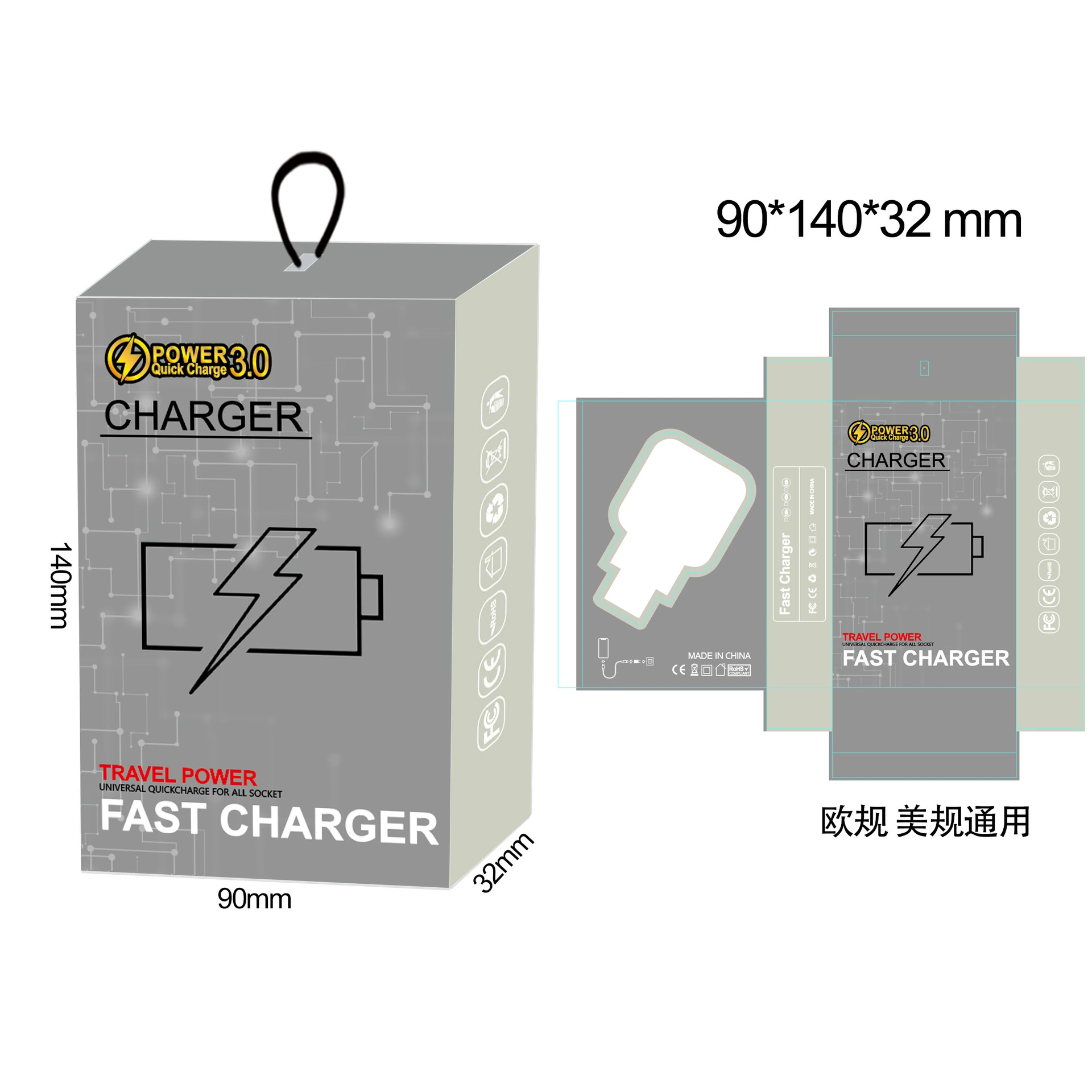 Зарядное устройство 40W PD+QC3.0, двойной PD USB-C, совместимо с Apple 20W, EU/US вилки, для путешествий
