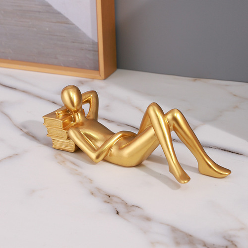 Modern thinker abstract character ornaments home entrance living room study tabletop decoration reader resin ornaments
