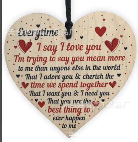 Colgante de pieza de madera de amor estilo amor 1 paquete