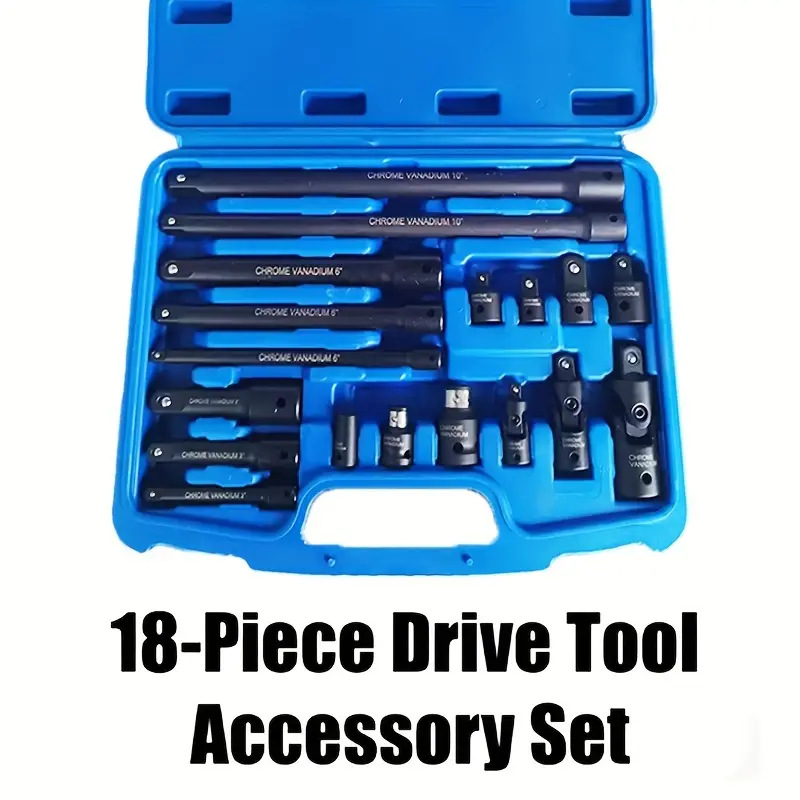 18件套套筒驱动工具附件套装套筒加长套件棘轮扳手加长套件