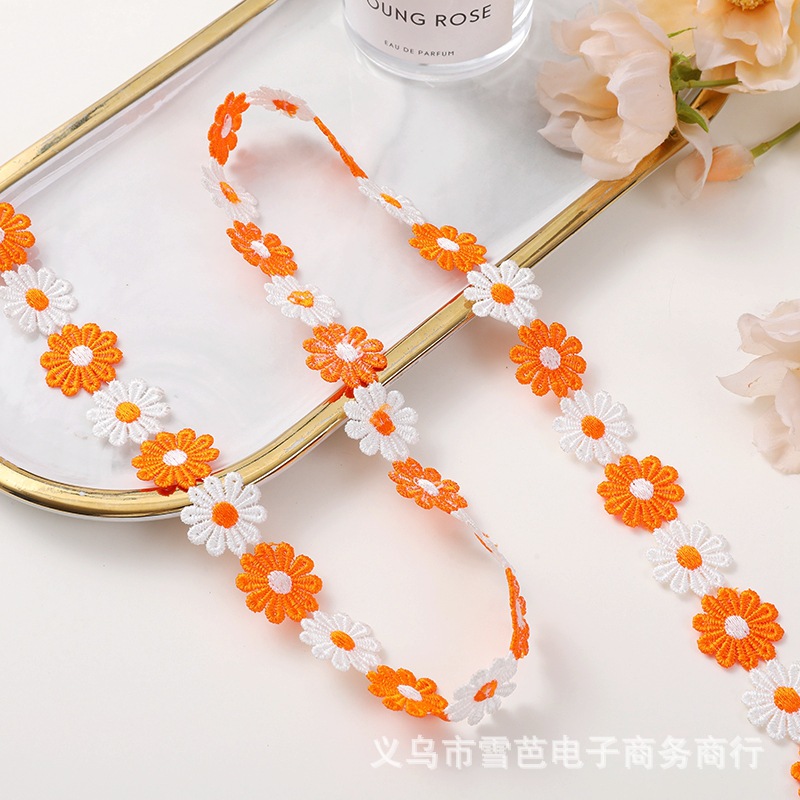 Nuevo punto bordado encaje soluble en agua DIY de dos colores pequeño encaje ropa infantil encaje ropa accesorios encaje