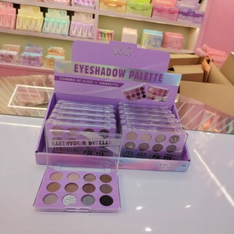 (caja de exhibición) SAS sombra de ojos transfronteriza multicolor maquillaje delicado perla 12 sombras de ojos 12 placas una caja