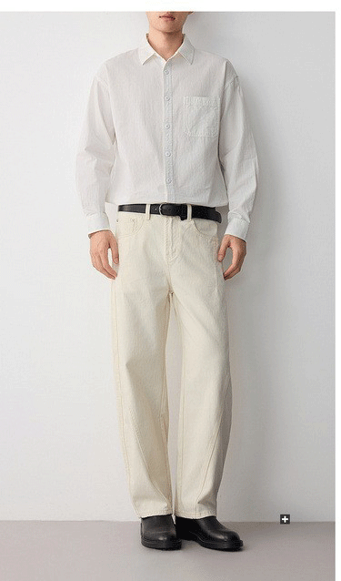Áo sơ mi nam dài tay cotton trơn màu phong cách công sở — đen chi tiết 13