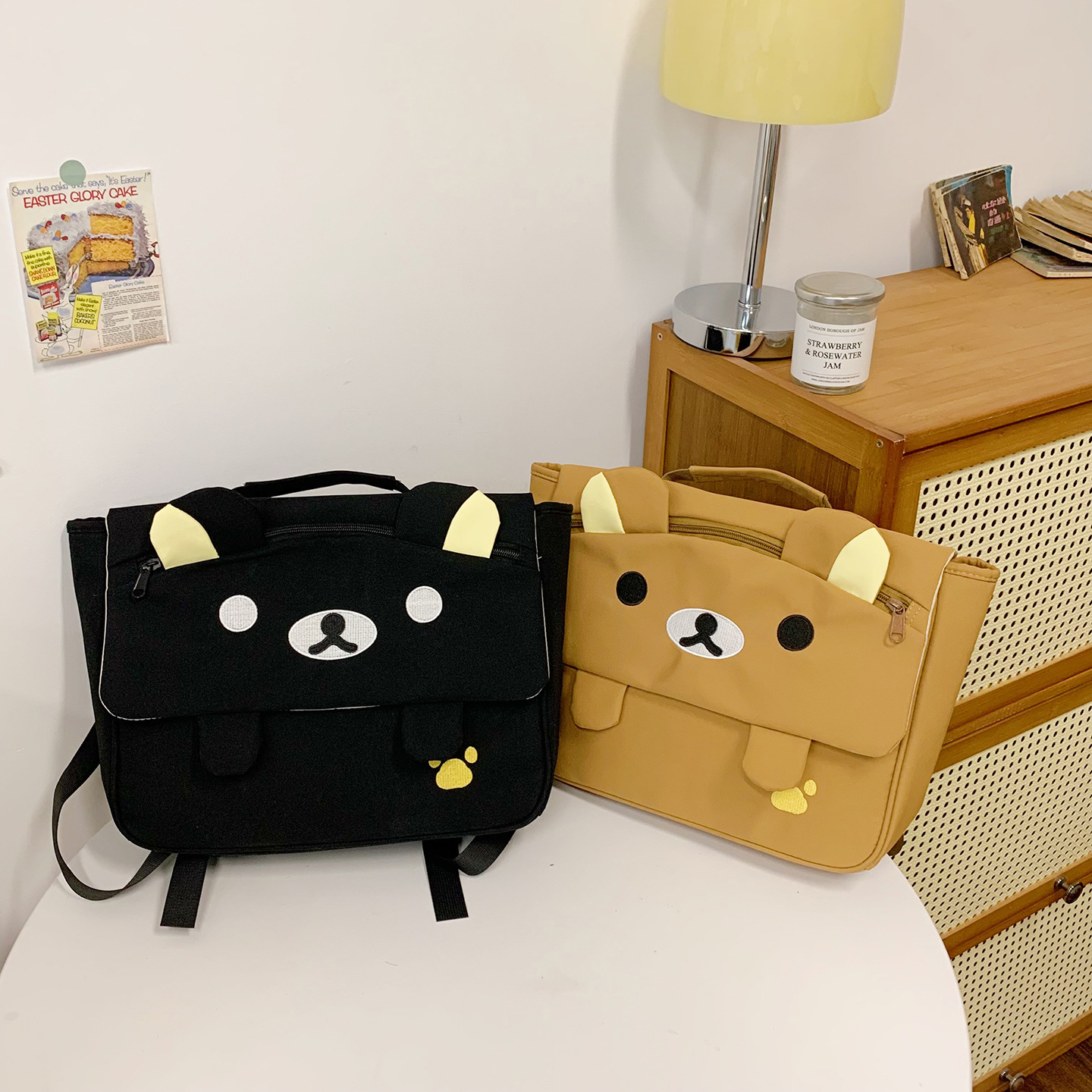 Mochila escolar de gran capacidad de dibujos animados lindos osos en forma de mochila para niños y niñas nueva mochila infantil de comercio exterior